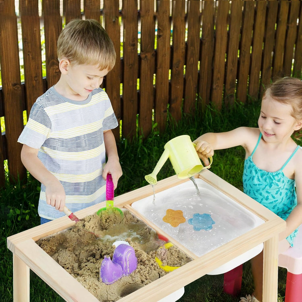 Frogprin Sensory Table for Toddlers 1-3, Kids Table with 3 Storage Bins Writable Lids, Sensory Activity Table, Play Sand Table for Indoor Outdoor