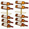 B4Life Wine Rack and Holder Wall Mounted 12 Bottles, Metal Hanging Mount Racks for Wall, Liquor, Champagne for Bottles Storage Home Bar, Cellar and Kitchen, Dining Room (Yellow, 12 Bottle)