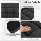 Folding Floor Chair with Back Support, Adjust Lay Flat Recliner Oversized Lounge Wide Lazy Boy Gaming Ergonomic Single Sofa Seat for Living Room Bedroom(Black)