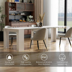 Extendable Dining Table, Transformer Console Table for 1-12 People, Folding Space Saving Dining Room Table for Homes, Apartments, Marble White