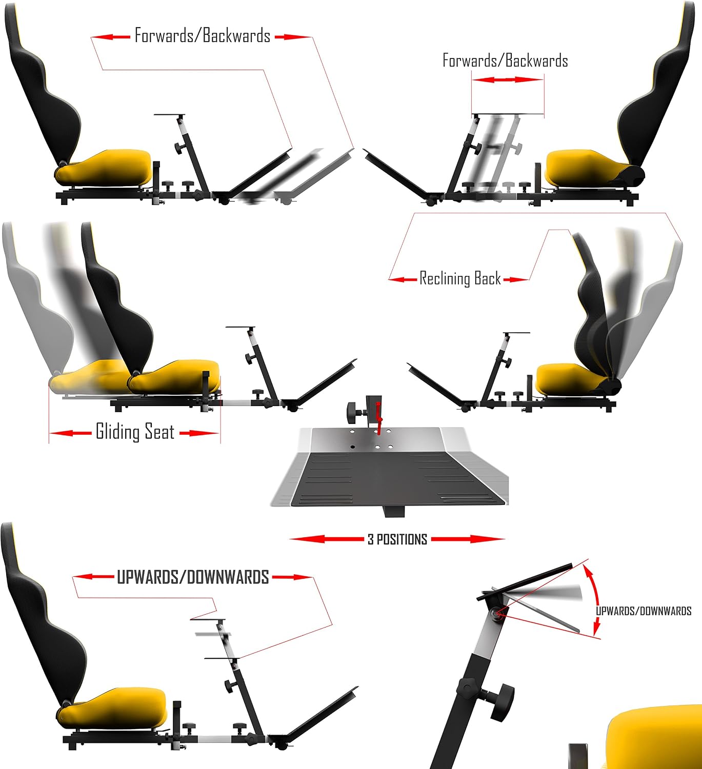 Advanced Racing Simulator Seat Driving Simulator Gaming Chair with Gear Shift Mount