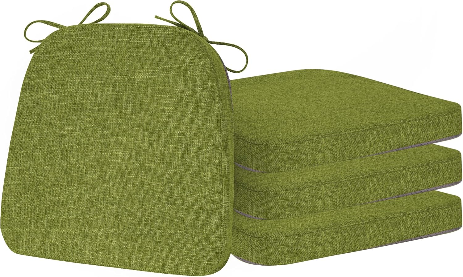 ELFJOY Chair Cushions for Dining Chairs Non Slip Chair Pads Set of 4 Seat Cushions with Ties Indoor 16.7" x 16" Green