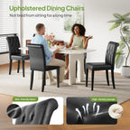 Welzona Upholstered Dining Chairs Set of 4, Button Tufted Parsons Dining Chair with Solid Wood Legs, Modern PU Leather Side Chair for Dining Room/Kitchen/Restaurant/Hotel- Black