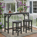 HIPS Outdoor Patio Bar Table, All Weather HIPS Table for Outside, 55" Rectangular High Top Table for Poolside, Patio, Balcony, Deck (Black, Bar Table)
