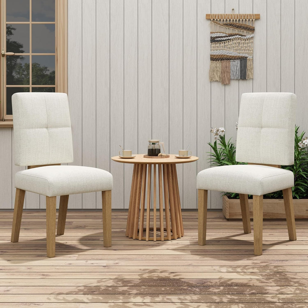 HOMRELEXA Wooden Dining Chairs Set of 4, Dining Room Chairs with Wood Legs, Cloud-Like Cushion & Reinforcement Structure Design for Kitchen/Living Room/Restaurant, Easy Assembly