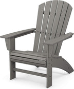 POLYWOOD Nautical 3-Piece Curveback Adirondack Chair Set with Side Table