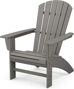 POLYWOOD Nautical Curveback Adirondack Chair, HDPE Outdoor Patio Furniture for Deck, Pool, Garden, Made in USA