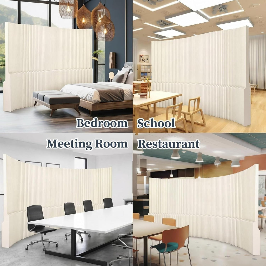 Paper Room Divider, Folding Privacy Screen, Portable Accordion Paper Partition for Temporary Space, Home Office, Events, Exhibitions, Easy Setup No Tools Needed (Style-B)