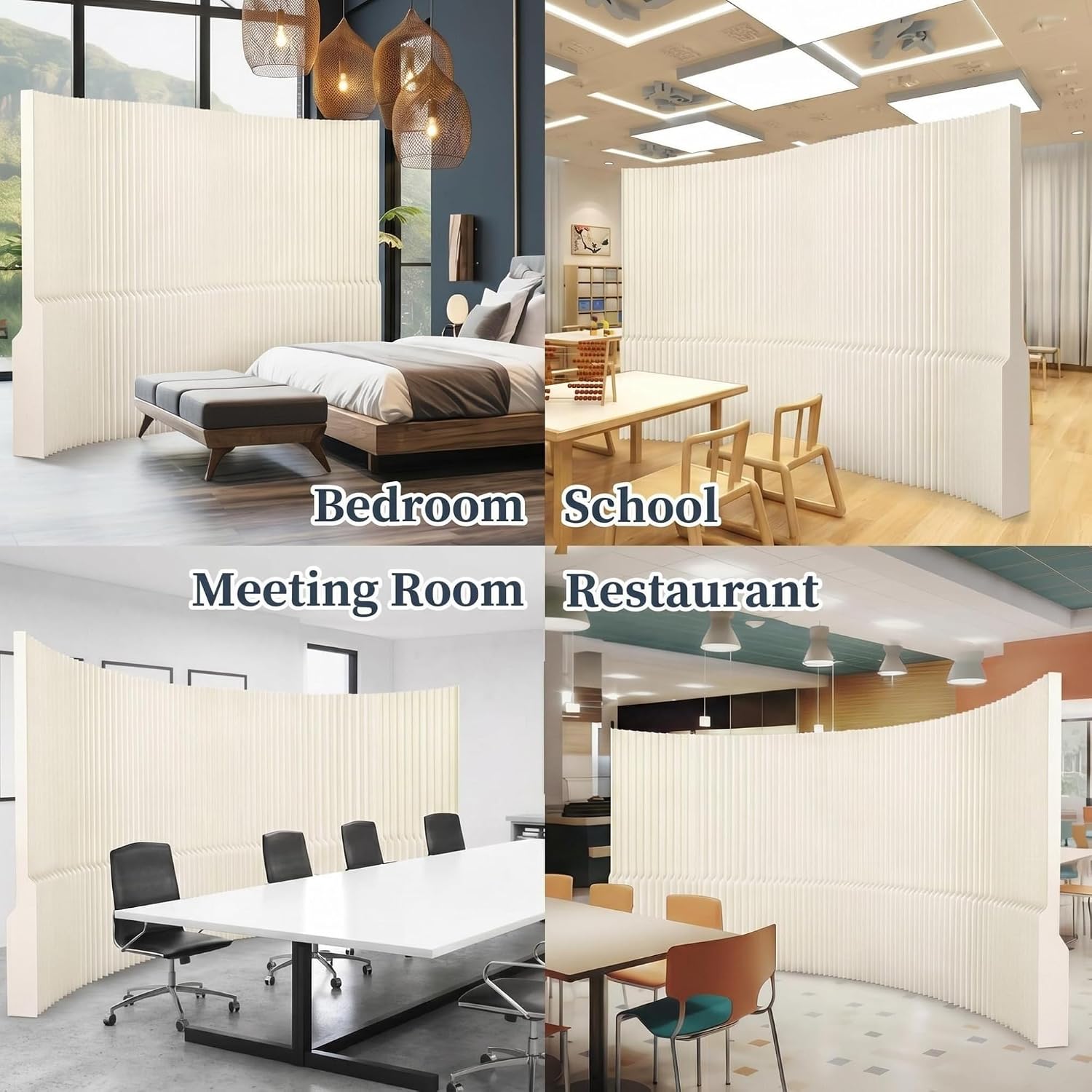 Paper Room Divider, Folding Privacy Screen, Portable Accordion Paper Partition for Temporary Space, Home Office, Events, Exhibitions, Easy Setup No Tools Needed (Style-B)