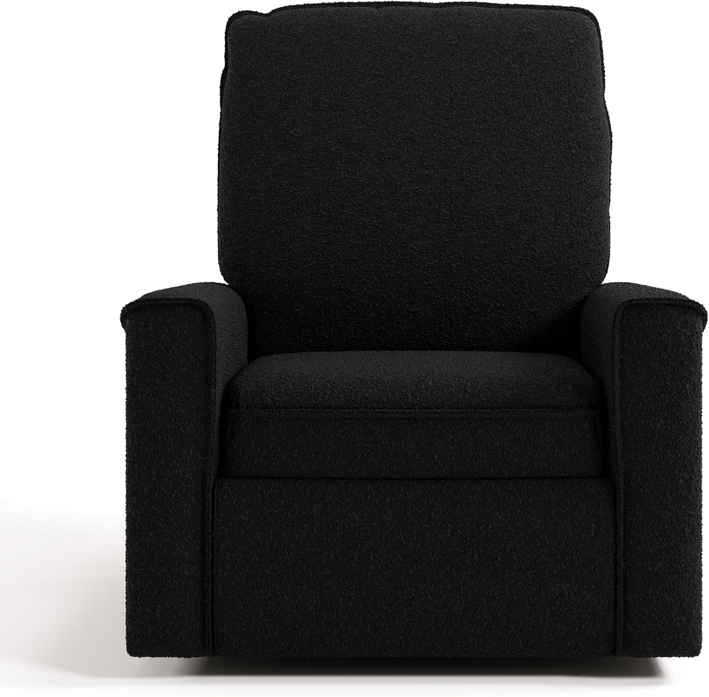 Storkcraft Santos Deluxe Power Recliner Swivel Glider, Premium Electronic Nursery Rocking Chair, Oeko-TEX 100 Certified, Includes Dual-USB Charging Port with USB-A & USB-C – (Black Boucle)