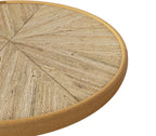 Round Retro Side Table for Drink Coffee Modern Accent Lightweight Vintage End Table with Metal Leg for Small Space Living Room Bedroom Corners Office, Natural