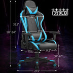 Topeakmart Video Game Chairs High Back Computer Gaming Chair Ergonomic Racing Office Chair with Lumbar Support Swivel Task Chair Neon Blue