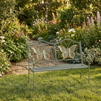 Butterfly Back Bench Curved Armrests Butterfly Bench Scrollwork for Children