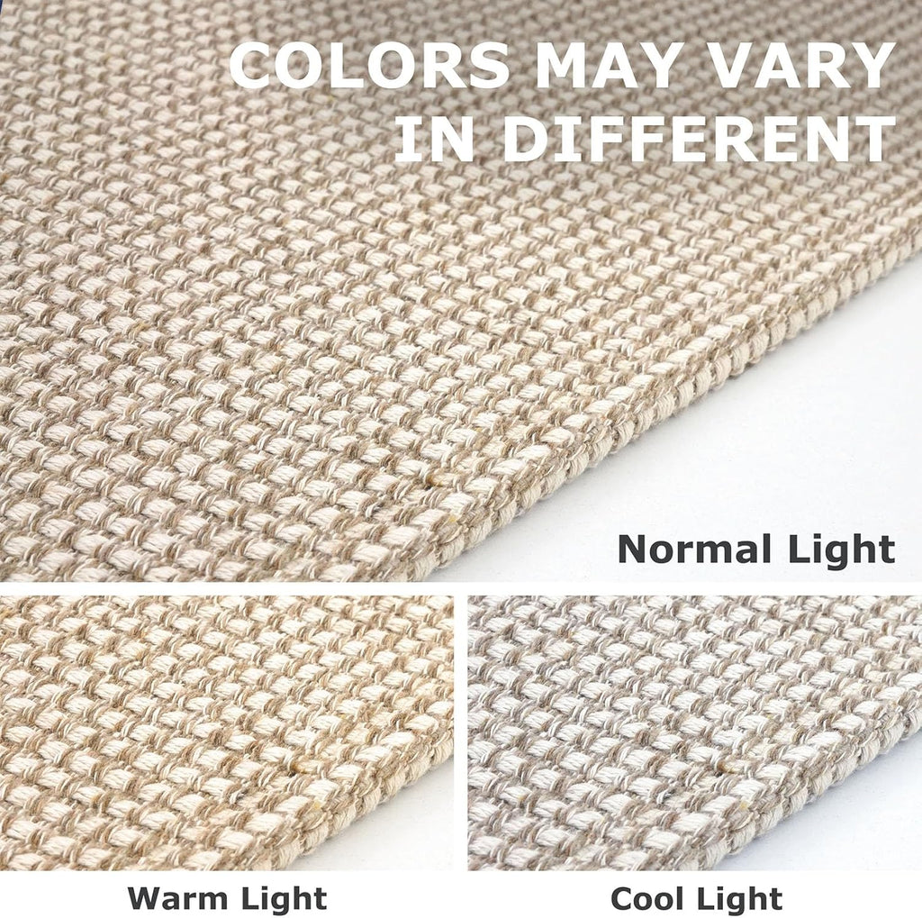 IOHOUZE Washable Runner Rug 2x8 Non Slip Rubber Backed Hallway Runner Entryway Runner Indoor, Kitchen Rugs Woven Cotton Floor Carpet for Kitchen Hall Entrance Bedroom, Cream/Beige