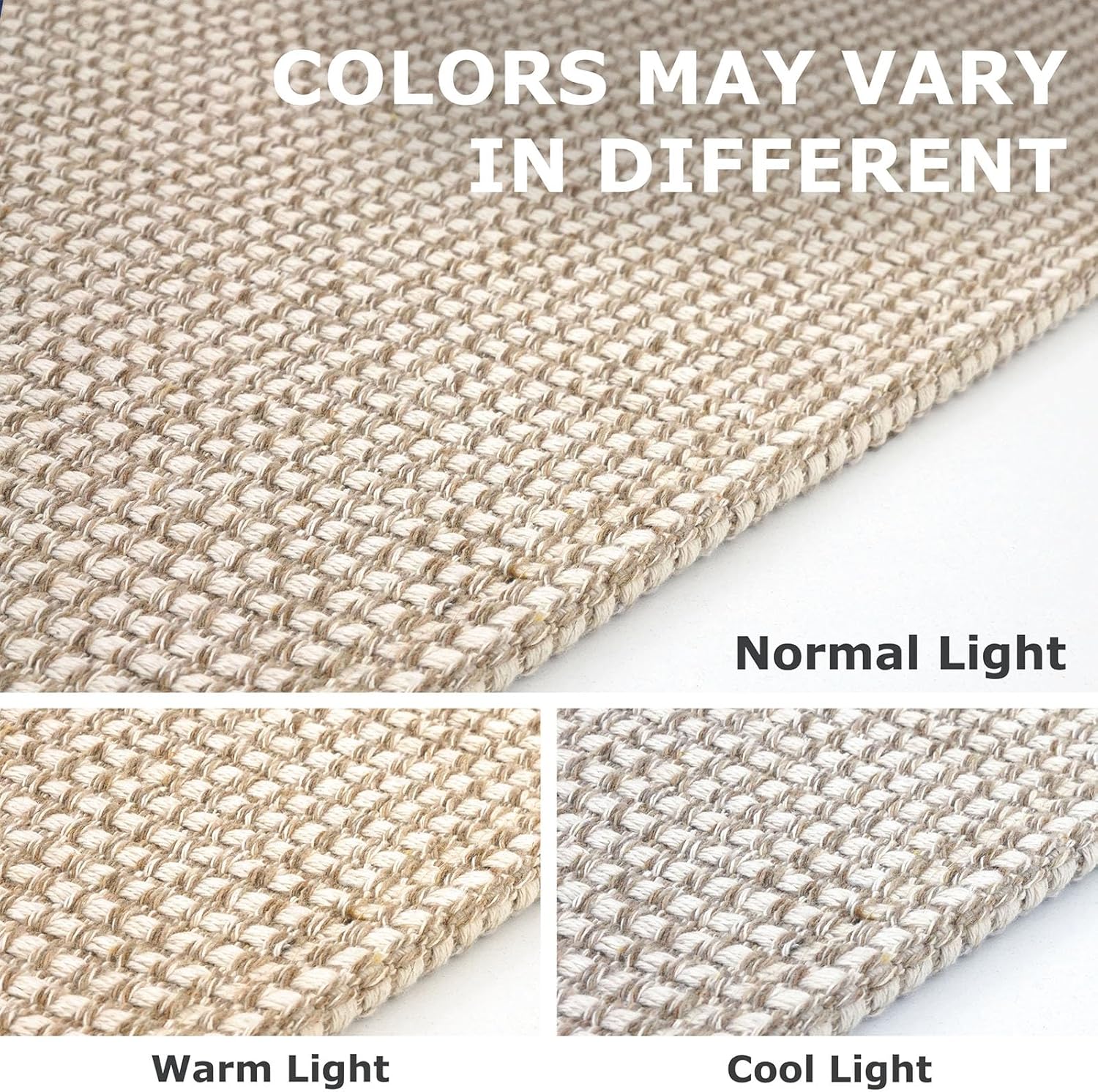 IOHOUZE Washable Runner Rug 2x8 Non Slip Rubber Backed Hallway Runner Entryway Runner Indoor, Kitchen Rugs Woven Cotton Floor Carpet for Kitchen Hall Entrance Bedroom, Cream/Beige