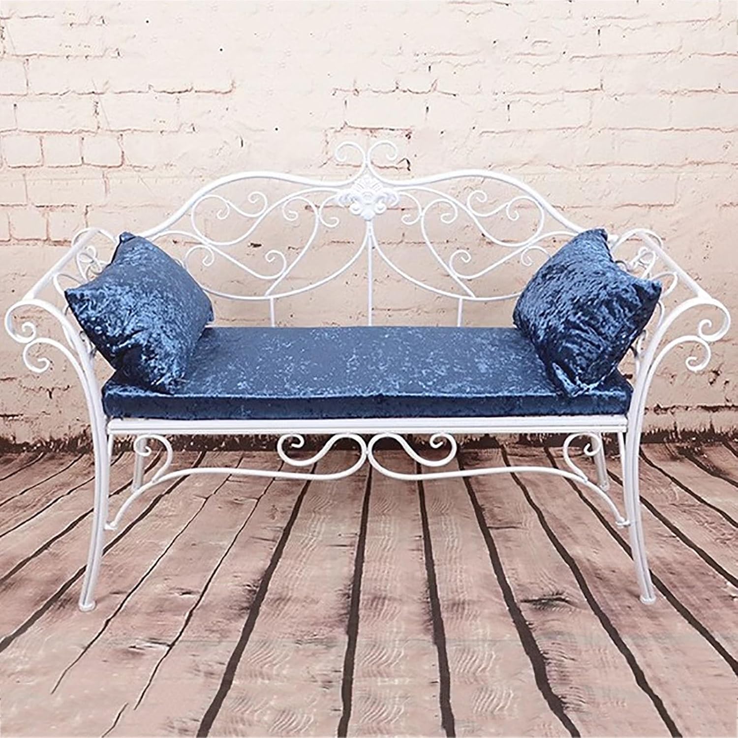 Bench，Outdoor Bench，Garden Bench Butterfly Cast Iron Metal with Armrests for Garden, Park,Yard, Patio, Porch(Yellow)