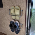 2026 New 2 Pack RV Shoe Storage, Foldable Aluminum Camper Shoe Organizer, Wall Mounted Shelf For Travel Trailer Organization Accessories And Camper Storage Black