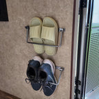 2026 New 2 Pack RV Shoe Storage, Foldable Aluminum Camper Shoe Organizer, Wall Mounted Shelf For Travel Trailer Organization Accessories And Camper Storage Black