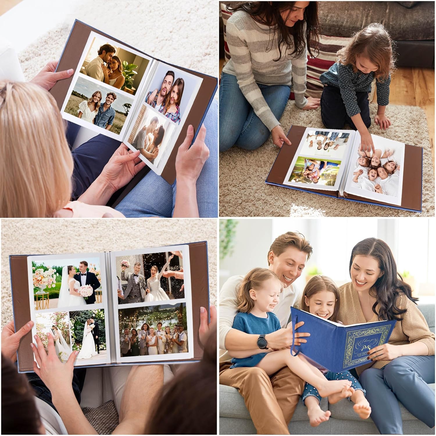 Valentine's Day Photo Album for 3x5 4x6 5x7 Pictures,Anniversary Hand Made DIY Albums for Girlfriend Boyfriend,Couples Memory Book,Engagement Scrapbook Album (Album Choose you-Dark Blue)