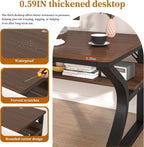 47 X 23.6'' Computer Desk, Home Office Desks w/Shelf Storage, Computer Desk w/Metal Frame, Cable Management, Study Student Desk Writing Work Table Deeper & Thicker Desktop for Home Bedroom