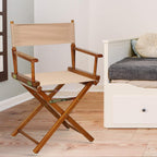 Casual Home Director's Chair ,Honey Oak Frame/Tan Canvas,18" - Classic Height