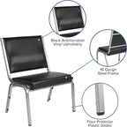 BizChair 950 lb. Rated Black Antimicrobial Vinyl Bariatric Medical Reception Chair