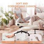 Ergonomic Cross Legged Chair, 360° Swivel Meditation Chair with Wheels - Adjustable Height for ADHD Desk & Yoga, Wide Criss Cross Chair for Home, Beige
