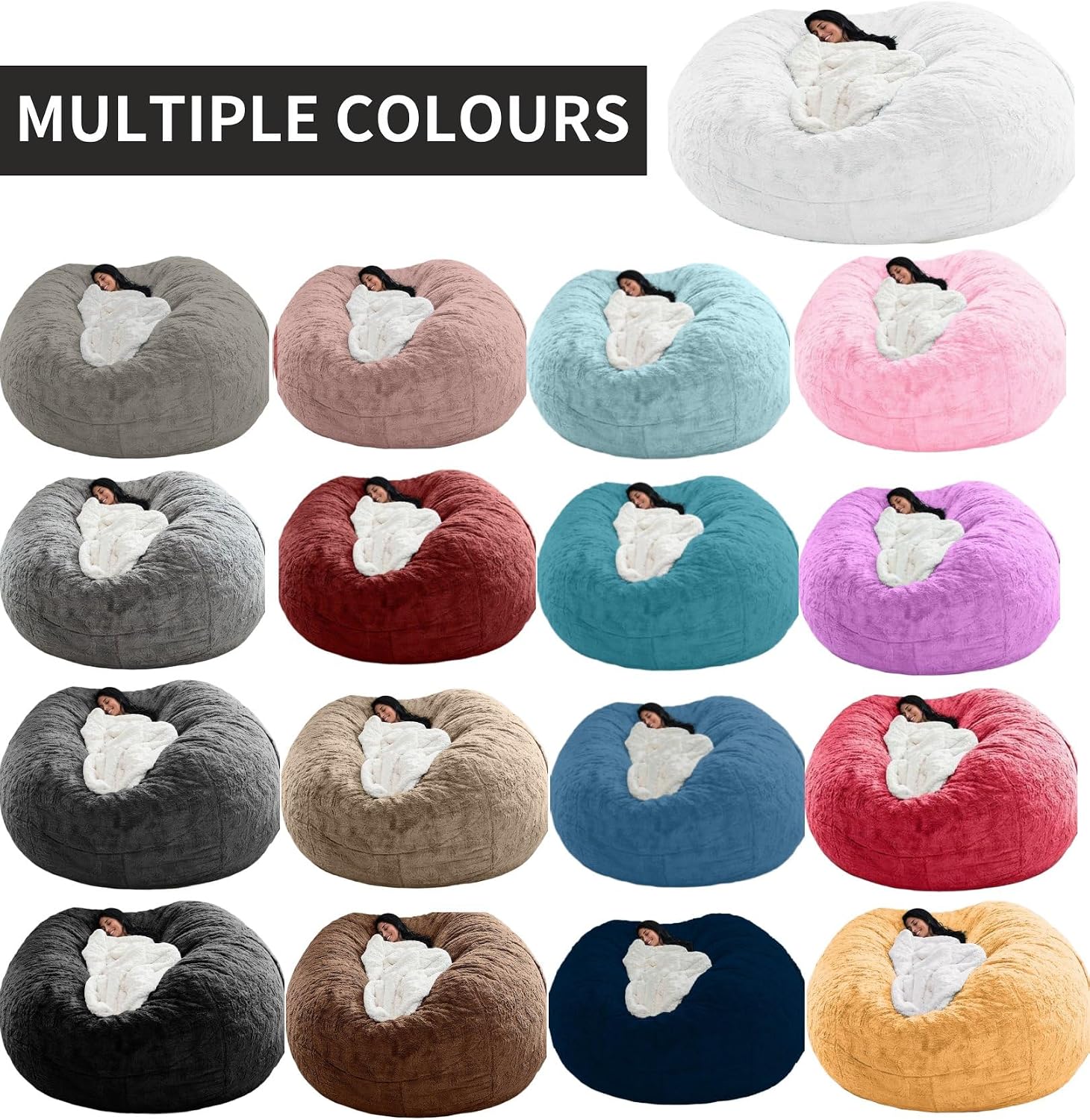 Round Giant Bean Bag Chair’s Inner Liner for Adults Kids (Without Bean Bag Cover and Filling), Inner Liner Only (6FT)