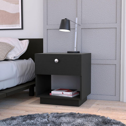 1 Drawer Nightstand, Storage Shelf,for Small Spaces