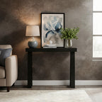 Plank+Beam Solid Wood Console Table, 36 Inch, Sofa Table, Narrow Entryway Table for Hallway, Behind The Couch, Living Room, Foyer, Easy Assembly, Black