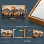 ZUITINGHUA Wood Framed Abstract Wall Art For Living Room Large Canvas Wall Decor For Office Bedroom Decorations Boho Wall Pictures Mountain Landscape Paintings Modern Home Mural Artwork 30x60 In