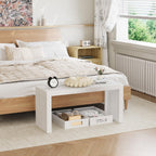 Bamboo Indoor Long Dining Bench, Outdoor Modern Wood Benches 35 Inch Bamboo Bench for Living Room Hallway Bedroom Bathroom