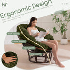 HIGOGOGO Papasan Chair Cushion with Thick Corduroy Cover (Without Chair), Supportive Cushion, Caput Mortuum, 48 x 48 Inch
