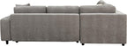 THSUPER 104'' L Shaped Sectional Sleeper Couch with Storage Chaise, Chenille Sectional Sofa with Pull Out Bed and Storage Loveseat, 4 Seater Comfy Couches for Living Room (Light Grey)