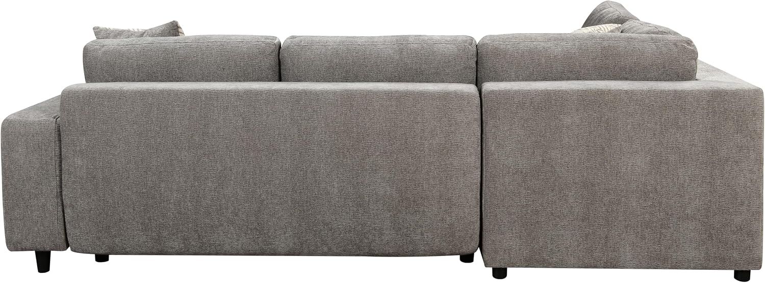 THSUPER 104'' L Shaped Sectional Sleeper Couch with Storage Chaise, Chenille Sectional Sofa with Pull Out Bed and Storage Loveseat, 4 Seater Comfy Couches for Living Room (Light Grey)