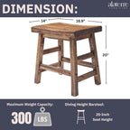 Durango 20-Inch Saddle Seat Stool – Backless Solid Wood Kitchen Stool for Dining Table, Counter, or Entryway – Rustic Farmhouse & Industrial Accent Seating by Alaterre Furniture