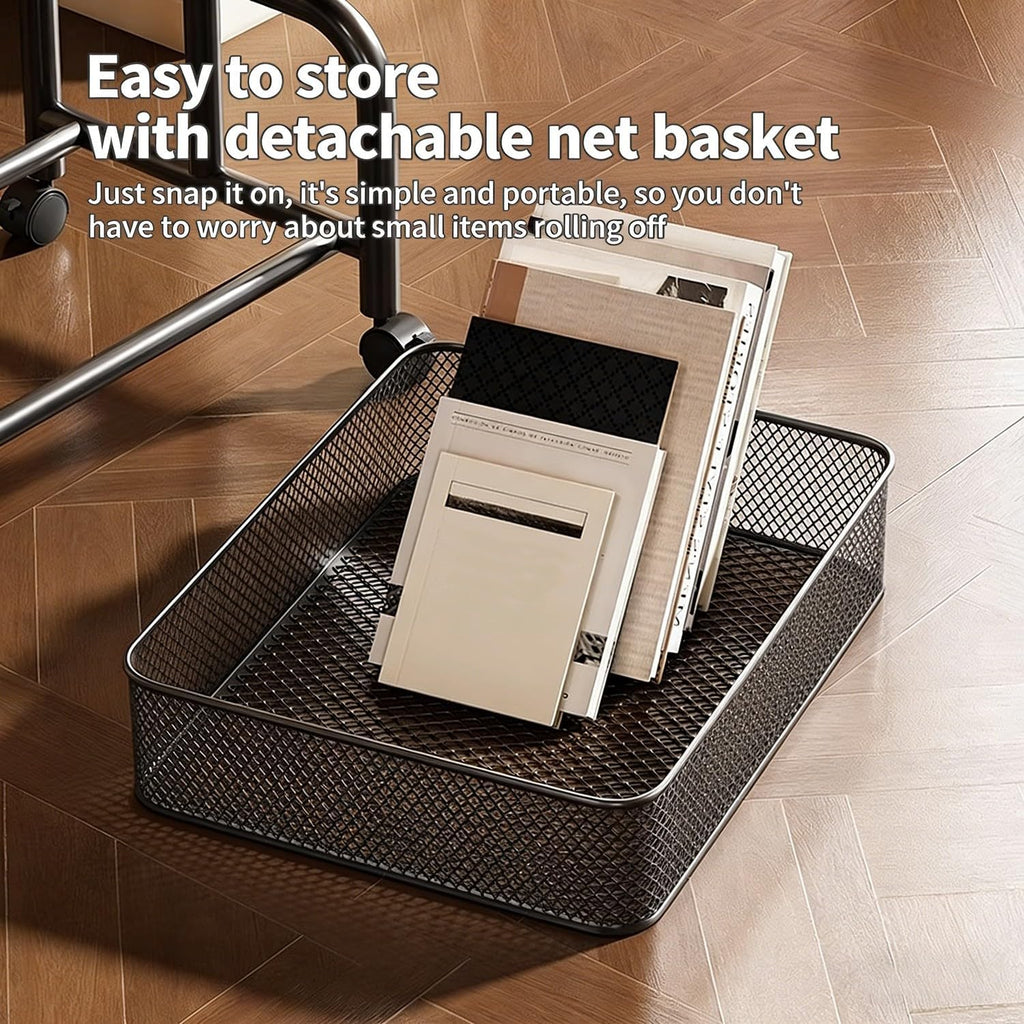 Rolling Sofa Side Table Cart, Movable Storage Nightstand, Multipurpose End Table Accent Cabinet for Living Room Bedroom Small Apartment(Primary,45x30cm)