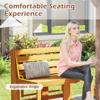 HAPPYGRILL 3-in-1 Acacia Wood Outdoor Dining Table Bench Set, with 2 Built-in Chairs, Plant Stand, Patio Bench Table for Backyard Garden