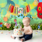 Caterpillar One High Chair Banner - Funny 1st Birthday Decorations,Hungry Caterpillar Colorful Ribbon Banner,First Fruit Birthday Highchair Garland,Colorful Cake Smash Party Photo Props