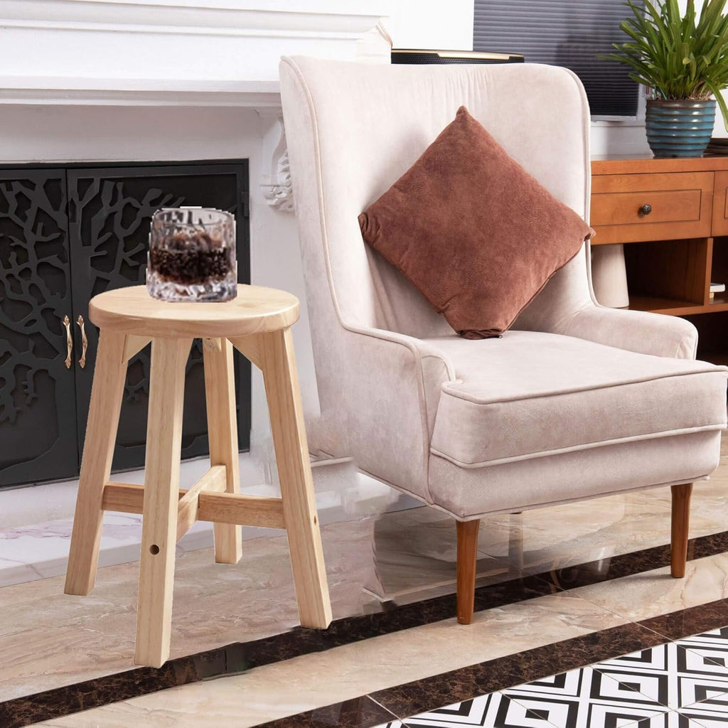 Lestar H18 Wooden Stool, Solid Wood Round Stools
