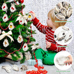 30PCS Oyster Shells for Crafts,Lncluding 25PCS Concave & 5PCS Flat,3"-4" Natural Medium Oyster Shells Bulk,for Home Vase Filler, Xmas Ornaments, DIY Arts and Crafts Sea Shells,Gift 50 Stickers