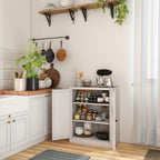 Kitchen Pantry Cabinet, 35" H Storage Cabinet with Doors and Adjustable Shelves, Metal Bathroom Cabinets, Utility Cabinets for Kitchen, Living Room, Garage, Assembly Required, White