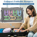 6 Pcs Portable Travel Hangers for Cruise Ship Essentials 2026, Plastic Folding Foldable Hangers Clothes Drying Rack Travel Accessories for Suitcase, RV, Camping, Flying, Hotel, Road Trip (Multi)