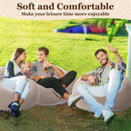 Realspring Inflatable Bean Bag Chairs Outdoor Blow up Camping Chairs Inflatable Lazy Sofa Folding Portable Bean Bag Loungers Couch(Coffee,6 Pcs)