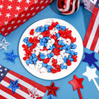 JUNEBRUSHS 120 Pcs Patriotic Ducks Mini Resin Ducks Figures 4th of July Decor Red White Blue Mini Resin Ducks for 4th of July Vase Filler Gifts Tabletop Micro Landscape Party Home Decorations