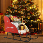 Tangkula Metal Christmas Santa Sleigh Basket, Xmas Santa’s Gift Storage Sleigh, Festive Decorative Sleigh Cart, Holiday Decoration for Home Office Carnival