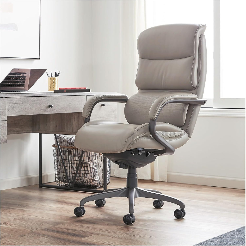 La-Z-Boy Aberdeen Bonded Leather Executive Chair, Beige