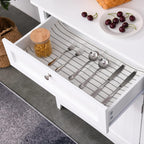 Modern Kitchen Pantry, White Storage Buffet Cabinet with Framed Glass Door Drawer and Microwave Space, Hutch, Easy to Maintain, for Dining Room