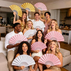24 Pcs Folding Hand Fans for Dancing,Glitter Handheld Fans, Folding Fans Bulk, for Wedding, Festival, Dance, Tea Party, Club, EDM Decoration(Mixed Colors(Gold+Silver+Pink))
