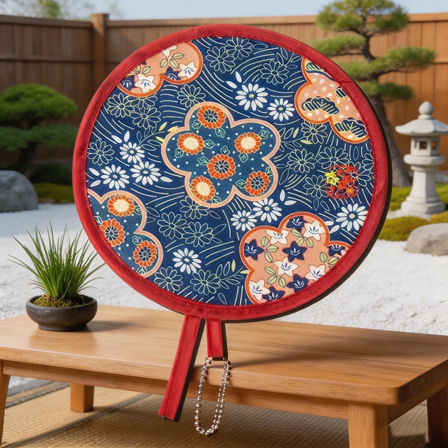 4pcs Vintage Folding Fan, Portable 8.26Inches Mini Round Fan, Ideal Gift for Valentine's Day, Birthdays, and Parties, a Daily Essential,Blue + Red + Pink + Green
